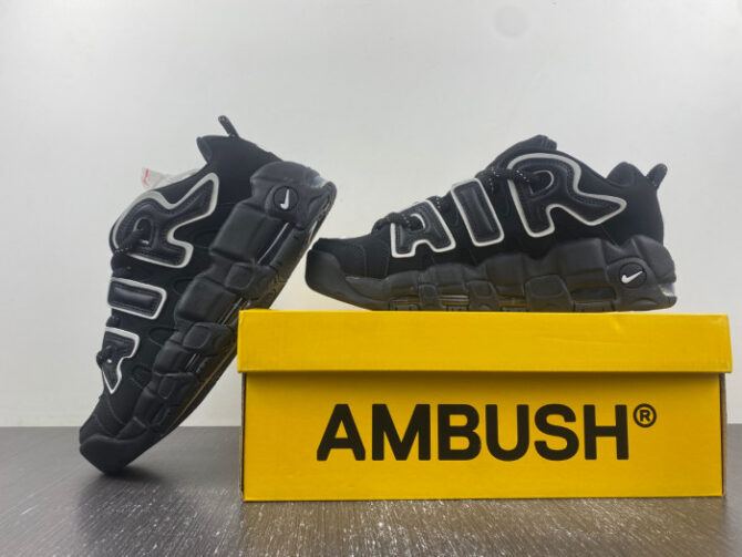 Nike Air More Uptempo Low AMBUSH Black FB1299-001 - Image 2