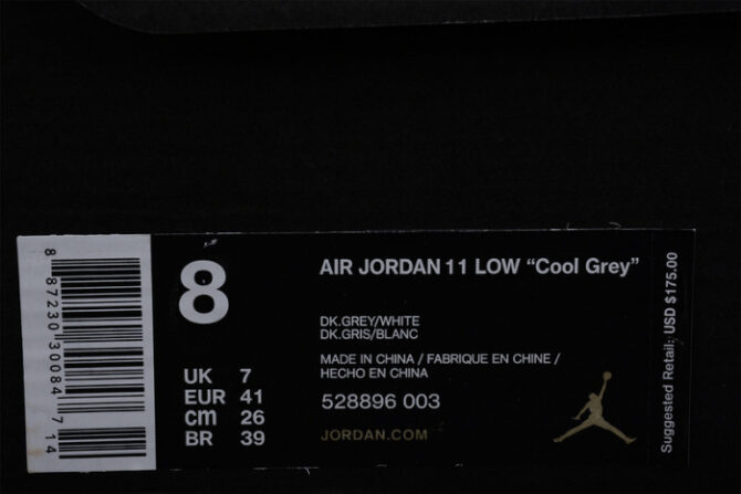 Jordan 11 Retro Low Cool Grey 528895-003 - Image 2