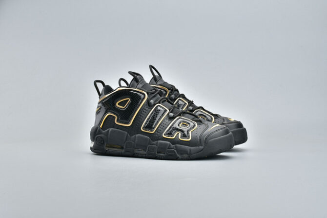 NIKE AIR MORE UPTEMPO “FRANCE” BLACK/METALLIC GOLD AV3810-001 - Image 8