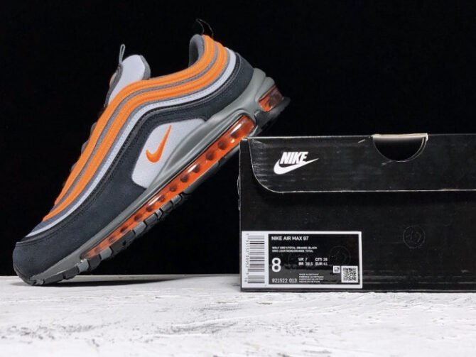 Nike Air Max 97 Wolf Grey/Total Orange-Black 921522-013 - Image 4