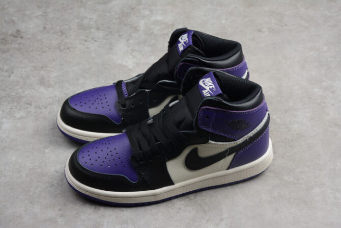 Kids Air Jordan 1 Retro High OG 'Court Purple' 555088-501 - Image 5