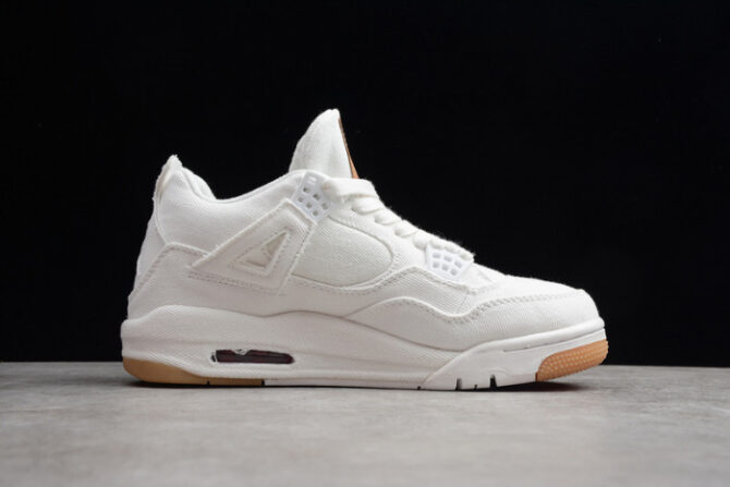 Air Jordan 4 Retro Levi's White (Levi's Tag) AO2571 100 - Image 5