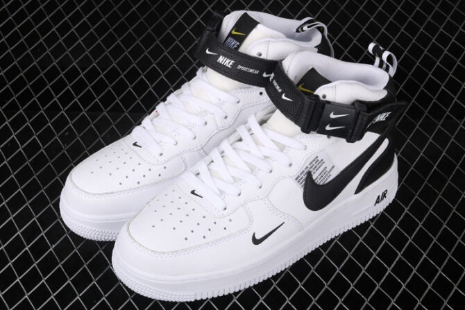 Air Force 1 Mid Utility White Black 804609-103 - Image 11