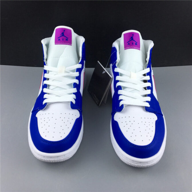 AIR JORDAN 1 MID HYPER ROYAL/HYPER VIOLET-WHITE 554724-451 - Image 6