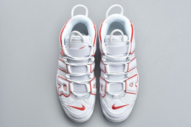 Air More Uptempo White Varsity Red Outline 921948-102 - Image 5