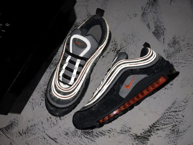 Nike Air Max 97 Wolf Grey/Total Orange-Black 921522-013 - Image 3