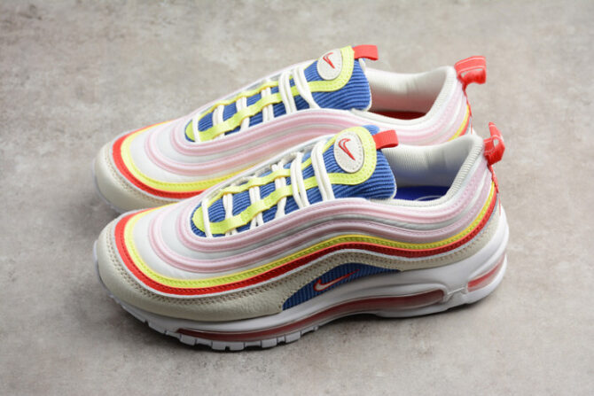 NIKE AIR MAX 97 SE “CORDUROY” SAIL/VOLT GLOW/ARCTIC PINK WOMENS AQ4137-101 - Image 4