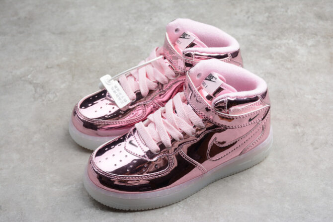 Kids Nike Air Force 1 Mid WB Pink Rose 314197-8300 - Image 2