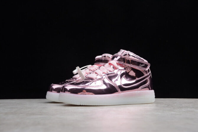 Kids Nike Air Force 1 Mid WB Pink Rose 314197-8300 - Image 6