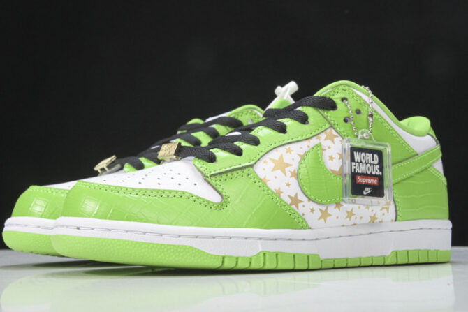 Nike SB Dunk Low Supreme Stars Mean Green DH3228-101 - Image 3