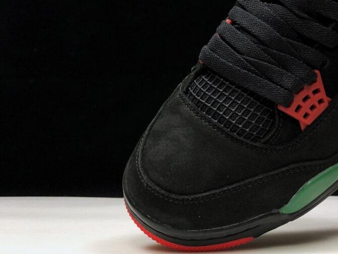 Air Jordan 4 NRG Black/Gorge Green-Varsity Red AQ3816-063 - Image 4