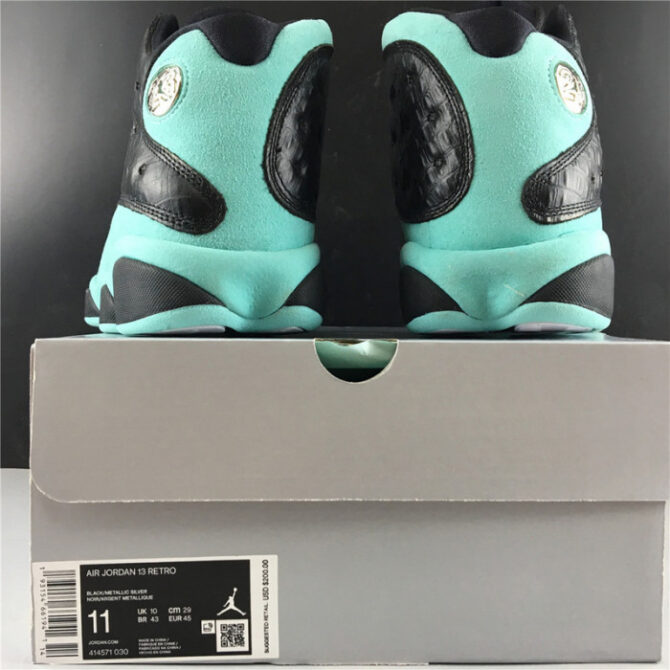 AIR JORDAN 13 RETRO BLACK ISLAND GREEN 414571-030 - Image 3