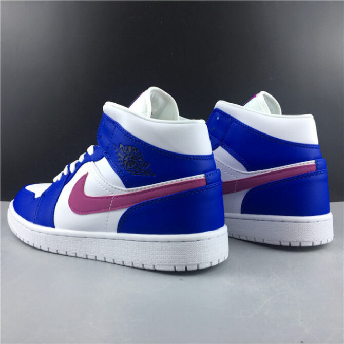 AIR JORDAN 1 MID HYPER ROYAL/HYPER VIOLET-WHITE 554724-451 - Image 5