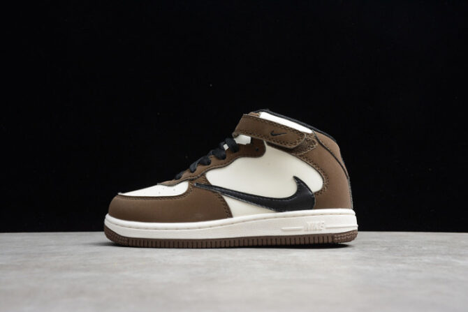 Kids Nike Air Force 1 Mid 07 x Travis Scott Beige Brown 314197-168