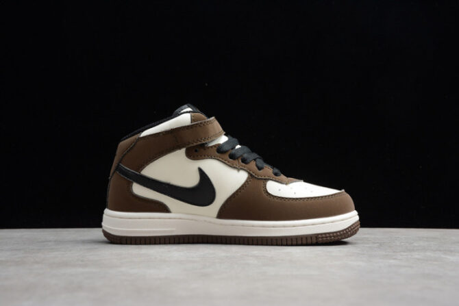 Kids Nike Air Force 1 Mid 07 x Travis Scott Beige Brown 314197-168 - Image 8