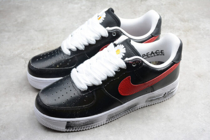 PEACEMINUSONE X Nike Air Force1 GD Black Red AQ3692-002 - Image 5