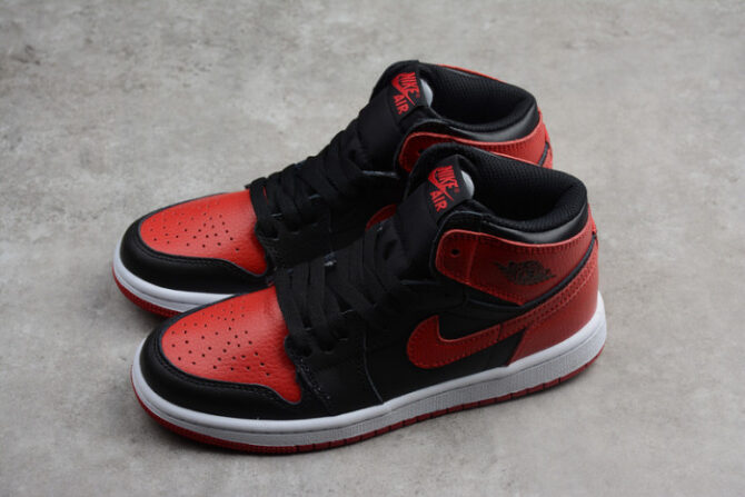 Kids Air Jordan 1 Retro High OG Banned Bred Black Red 555088 001 - Image 6