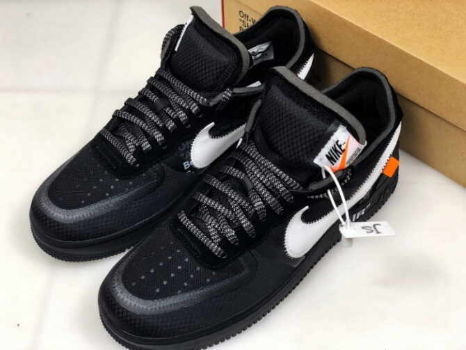 NikeAir Force 1 Low O-W Black White AO4606-001 - Image 7