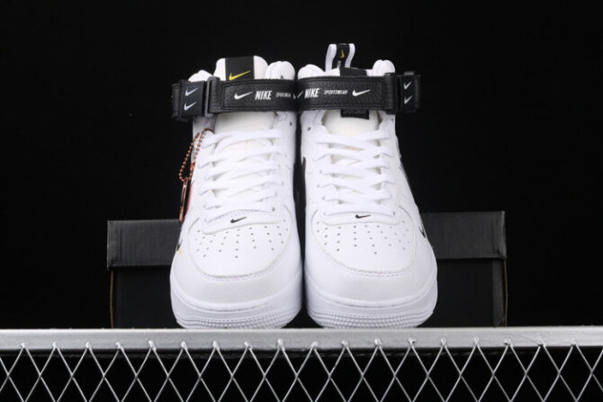 Air Force 1 Mid Utility White Black 804609-103 - Image 6