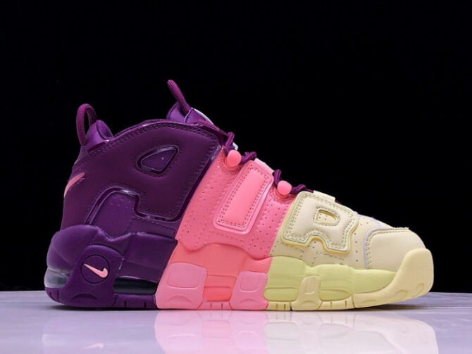 NIKE WMNS AIR MORE UPTEMPO CITRON/PINK/BRIGHT PURPLE-NIGHT GRAPE STYLE AV8237-800 - Image 3