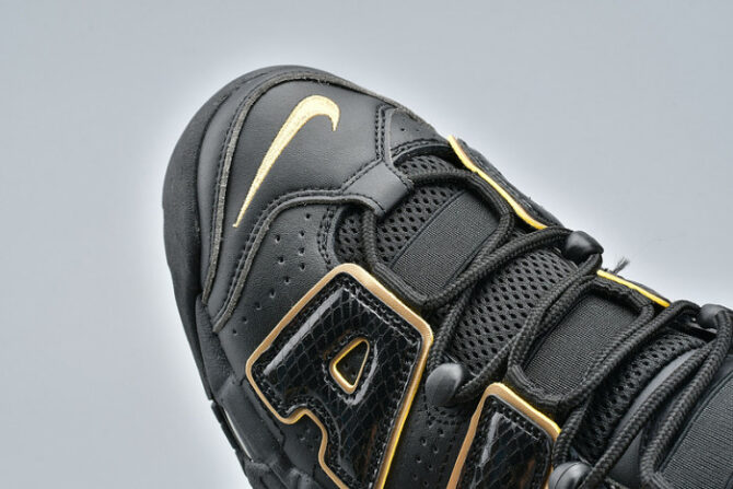 NIKE AIR MORE UPTEMPO “FRANCE” BLACK/METALLIC GOLD AV3810-001 - Image 6