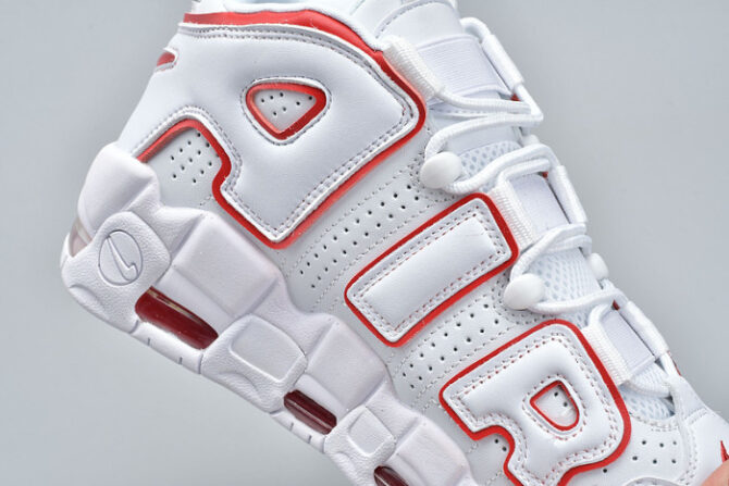 Air More Uptempo White Varsity Red Outline 921948-102 - Image 3