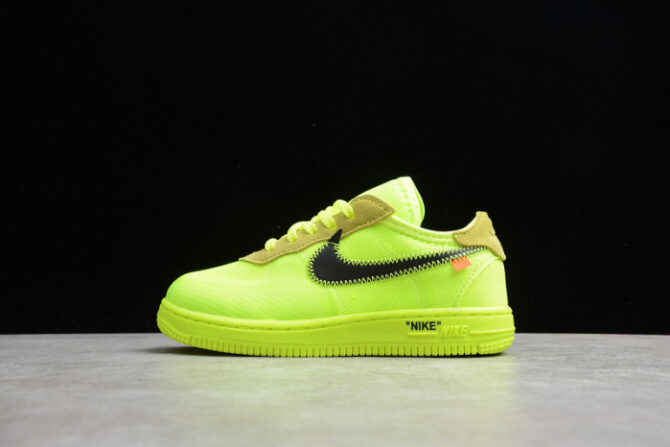 Air Force 1 TD x Off White VOLT HYPER JADE CONE Toddler BV0853-700