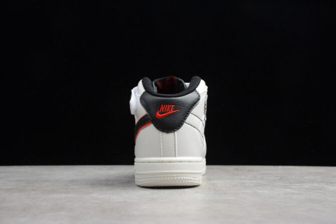 Kids Nike Air Force 1 Mid 07 White Black Red 314197-101 - Image 5