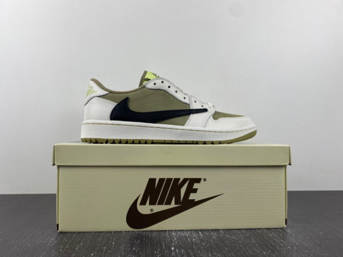 Jordan 1 Retro Low Golf Travis Scott Neutral Olive - Image 2