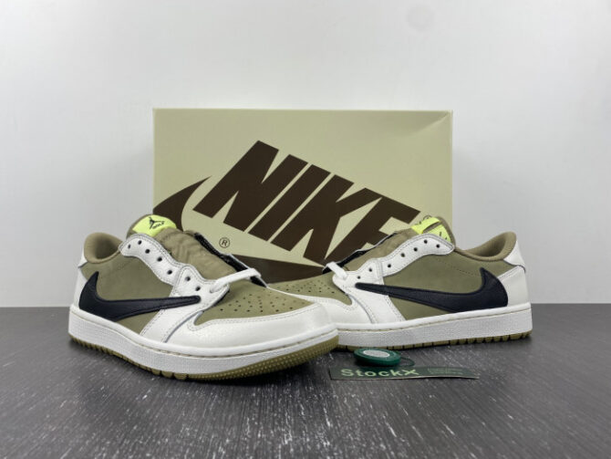 Jordan 1 Retro Low Golf Travis Scott Neutral Olive - Image 7