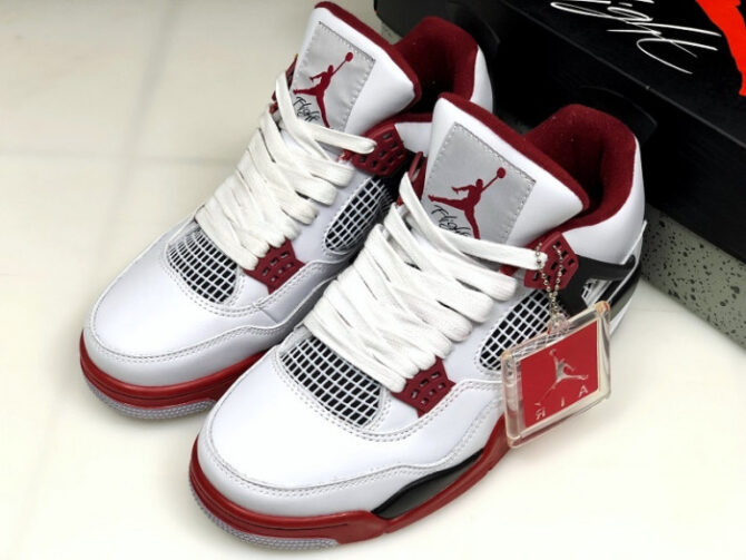 Air Jordan 4 Fire Red/White/Black Men 308497-160 - Image 9