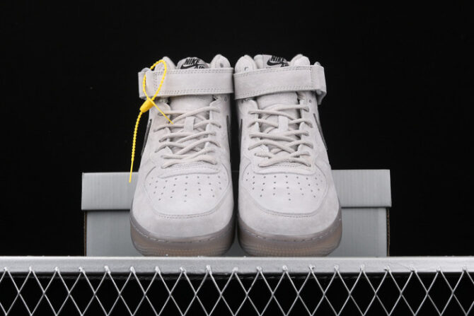 Reigning Champ x Nike Air Force 1 Mid '07 Light Grey/Black 807618-208 - Image 2