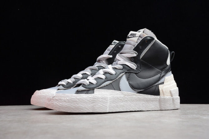 SACAI X NIKE BLAZER MID BLACK GREY BV0072-002 - Image 6