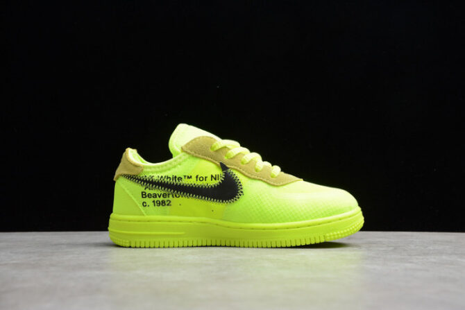 Air Force 1 TD x Off White VOLT HYPER JADE CONE Toddler BV0853-700 - Image 6