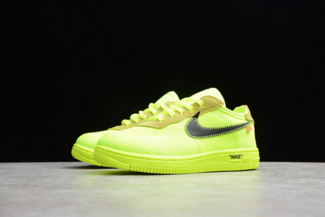 Air Force 1 TD x Off White VOLT HYPER JADE CONE Toddler BV0853-700 - Image 8