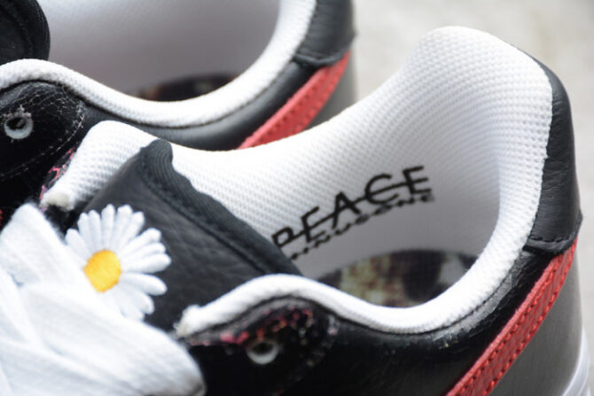 PEACEMINUSONE X Nike Air Force1 GD Black Red AQ3692-002 - Image 4