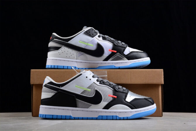 Nike Dunk Low Scrap Black Neutral Grey University Blue White DN5381-001 - Image 7