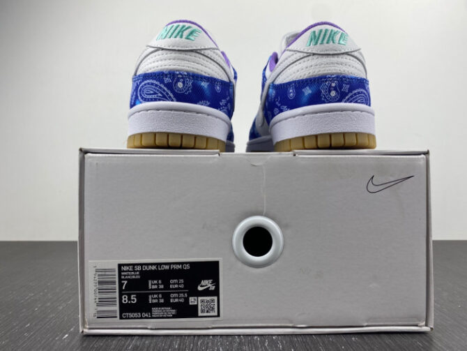 Nike SB Dunk Low White Navy Blue Purple CT5053-041 - Image 6