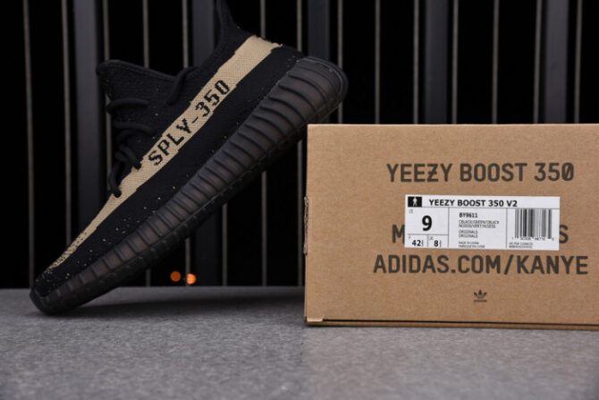 Adidas Yeezy Boost 350 V2 Core Black Green BY9611 - Image 9