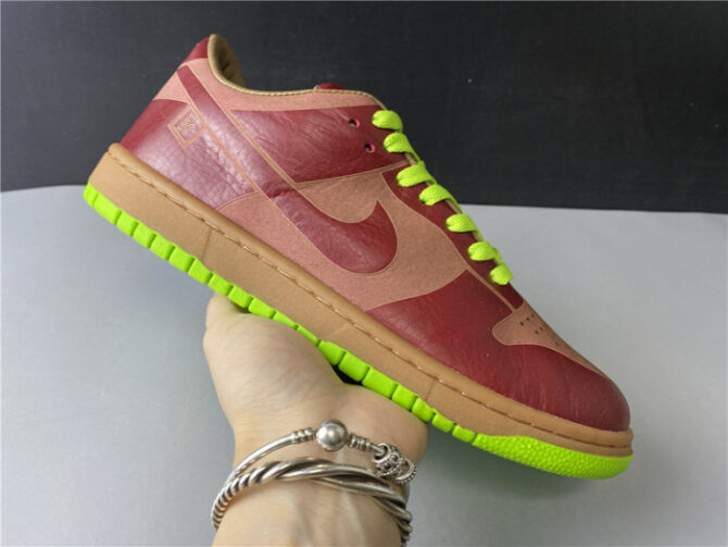 Nike Dunk Low 1-Piece Laser Varsity Red Chartreuse 311611-661 - Image 9