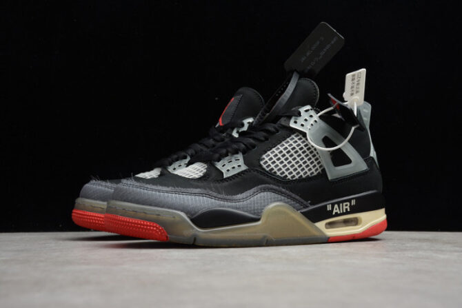 O-W x Air Jordan 4 “Bred” CV9388-001 - Image 3