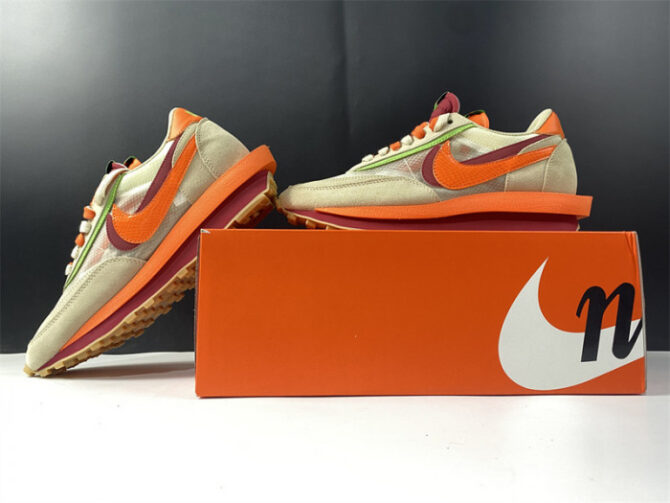 Nike LD Waffle sacai CLOT Kiss of Death Net Orange Blaze DH1347-100 - Image 7