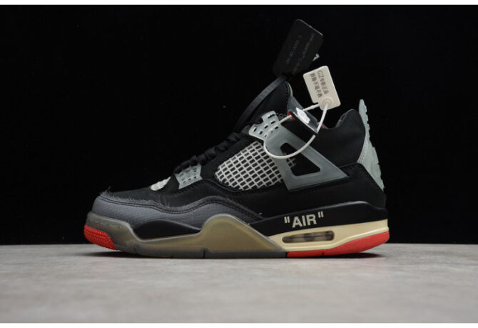 O-W x Air Jordan 4 “Bred” CV9388-001 - Image 7