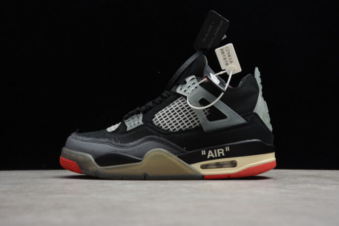 O-W x Air Jordan 4 “Bred” CV9388-001 - Image 10