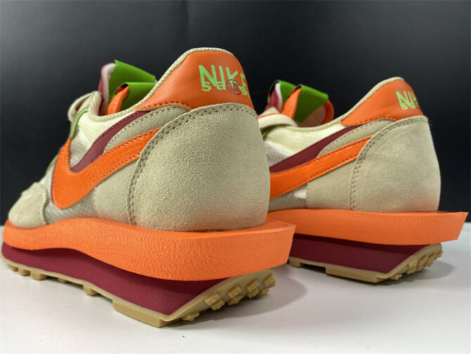 Nike LD Waffle sacai CLOT Kiss of Death Net Orange Blaze DH1347-100 - Image 2