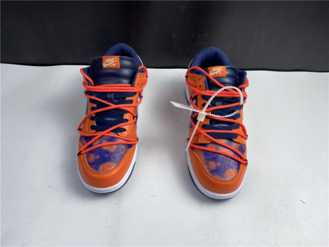 O-W x Nike SB Dunk Low Orange Perple White CT0856-801 - Image 7
