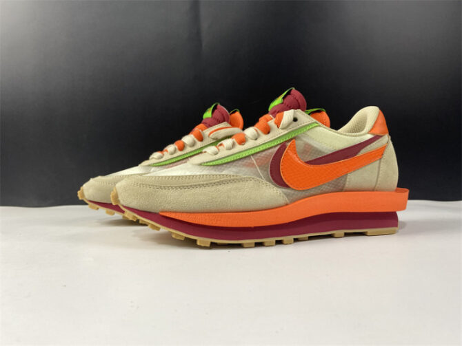 Nike LD Waffle sacai CLOT Kiss of Death Net Orange Blaze DH1347-100