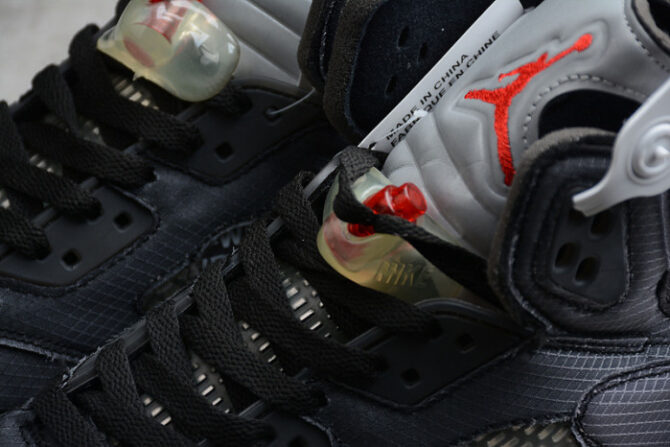 Air Jordan 5 Retro O-W Black/Muslin-Fire Red CT8480-001 - Image 5