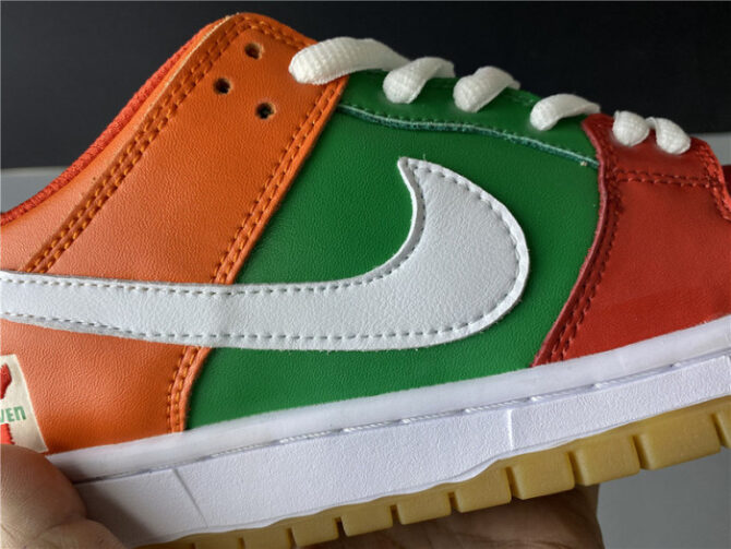 Nike SB Dunk Low Red Orange Green CZ5130-600 - Image 5