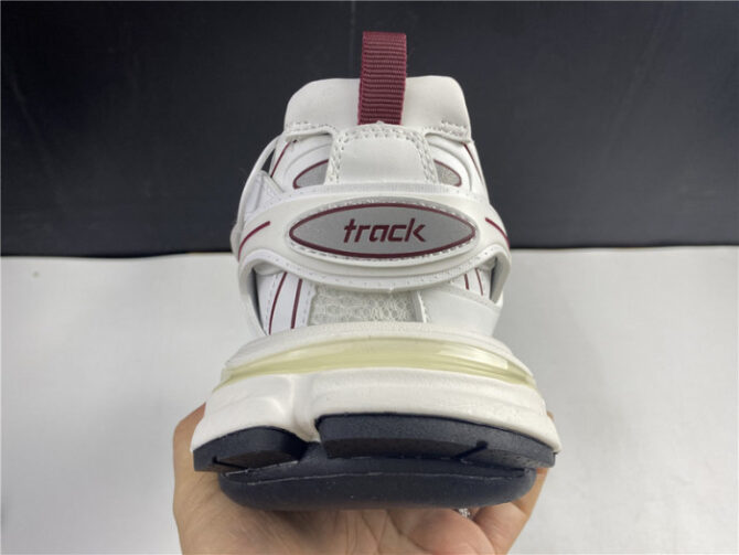 BALENCIAGA Track Trainer White And Burgundy 542436 W3AC1 2050 - Image 8